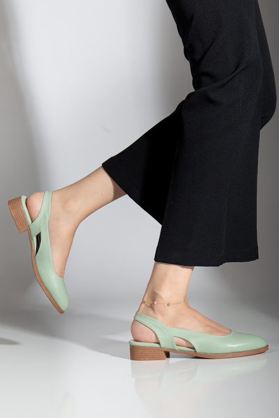MaskButik Παπούτσια Pore Skin με χαμηλό τακούνι πράσινο μέντας