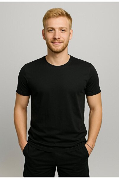 AXXEL Ανδρικό μαύρο κοντομάνικο μπλουζάκι-d405