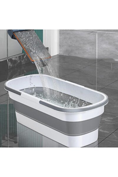 awwaline Foldable Multi-Functional Plastic Basin, awwaline, White/Grey, 10 Liters