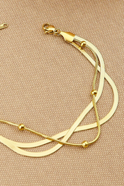 Keyifli Hayaller %100 Çelik Bileklik - Üçlü Kombin Italyan Dorika Zincir 316l...