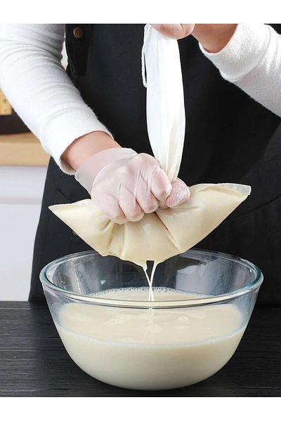 awwaline Set 3 pungi de strecurare lapte vegan din migdale si nuci, awwaline, Nylon, Reutilizabile, 20x30 cm