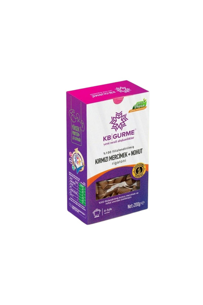 Kbgurme Kırmızı Mercimek & Nohut Rigatoni Makarna 200GR