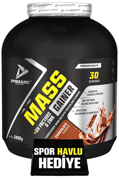 Dynamic Nutrition Mass Gainer + Gh Factors & Zma -3000G-Chocolate-30 Servings- Helps Gain Weight-Protein Carbohidr