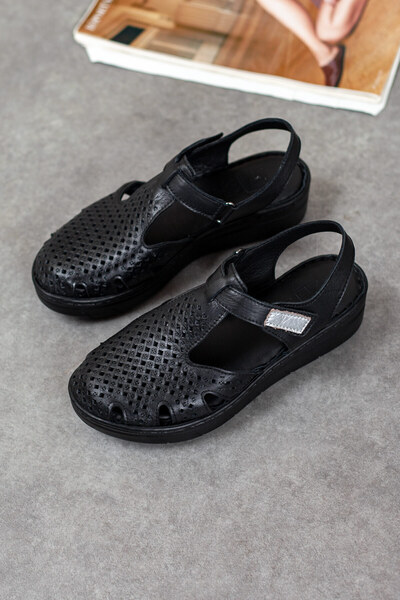 Adım Adım Women's Genuine Leather Closed-Front Orthopedic Sandals