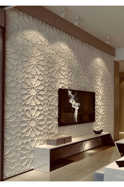 Duvarım 3 Boyutlu Boyanabilir PVC Duvar Paneli Selçuklu (50-50 cm 4 adet-1 metrekare)