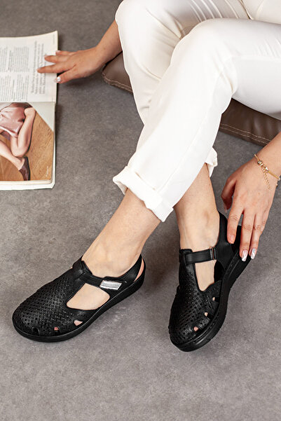 Adım Adım Women's Genuine Leather Closed-Front Orthopedic Sandals