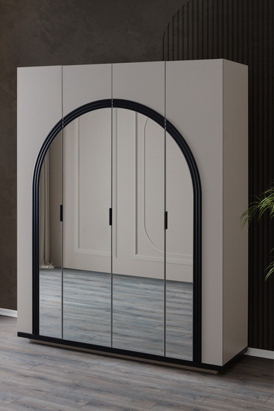 Setay Gardırop, Hira Kumtaşı 4 Kapaklı Aynalı Dolap