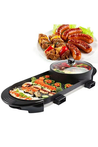 raf 2 in 1 Electric Hotplate - 1800W, 2.5L, Temperature Control, Lid, Fast Cooking
