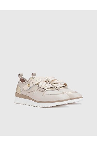 İLVİ Rogka Hakiki Deri Kadın Bej Spor Ayakkabı
