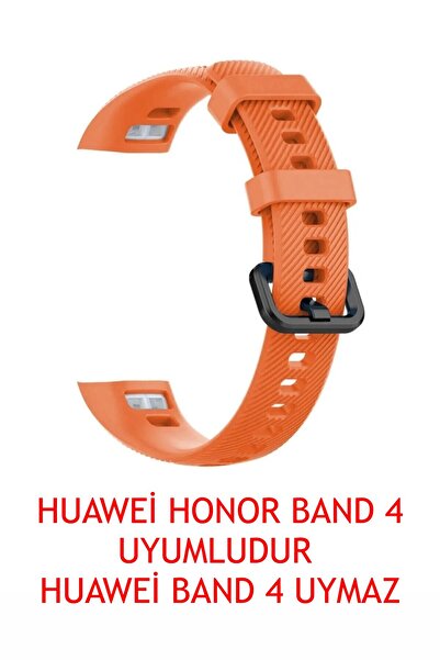 Huawei Honor Band 4 Kordon, Silicone Sport Band Turuncu