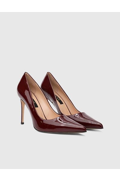 İLVİ Linz Genuine Patent Leather Claret Red Women's Stiletto