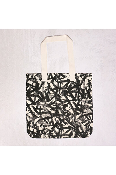 Wolo Company Wolo -çevre Dostu Kanvas Omuz Çantası - Siyah Parça Desenli