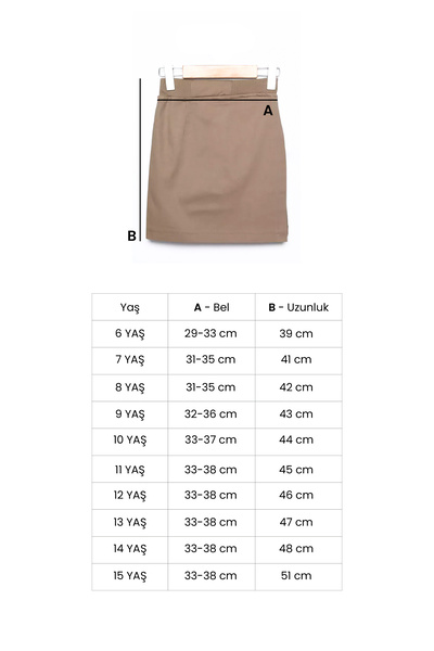 e-çocuk Fusta scurtă pentru școală pentru fete cu talie elastică 8637