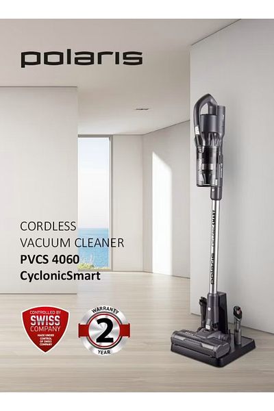 Polaris Cordless Vacuum Cleaner, Suction power 200, Inverter motor 600 W, 80 Mins Max Runtime, 2 Year Warran