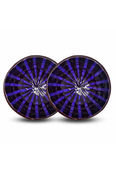 Coconut Products 2 Pieces Tradescantia Design Coconut Bowl & Base - Coconut Bowl - Bowl Bowl - Snack Bowl