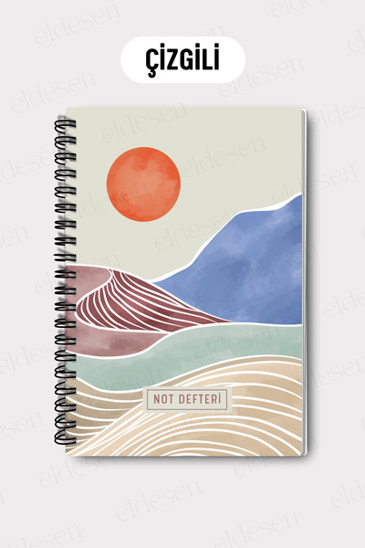 Eldesen Tasarım دفتر مدرسي مسطر حلزوني مقاس A5، 50 ورقة 100 صفحة، دفتر ملاحظات بغطاء من الورق المقوى، برتقالي بوهولو