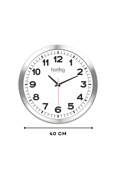 HOMİNG 40 cm Clock with Orbit Chrome Color Frame