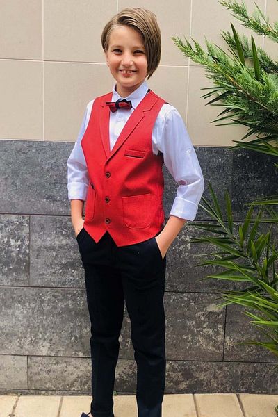 s.t. sebat tekstil Vestă sport, pantaloni din Gabardină, cămașă, papion Set băieți SB277