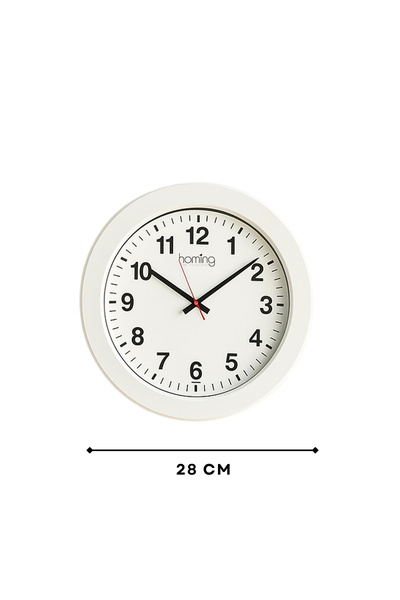 HOMİNG Homing Brook White Frame Modern Wall Clock 242055