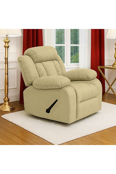 BACK COMFORT Velvet Rocking Recliner Chair - Dark Ivory - ComfortNest