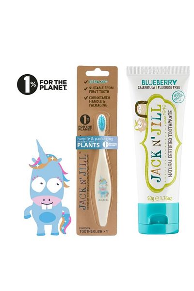Jack N'Jill Children's Teeth Brushing Set - Unicorn Toothbrush and Flavored Toothpaste 50g