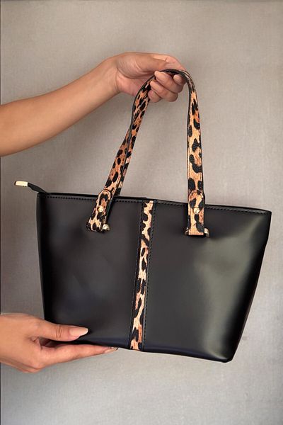 Classbag Geantă de umăr de damă cu dungi leopard