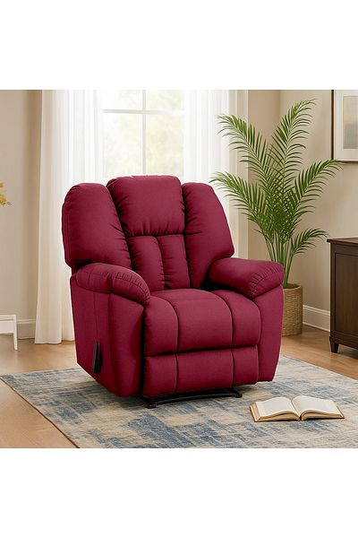 BACK COMFORT Royal Seat Swivel & Rocking Recliner – Linen Fabric – Swedish Wood & Steel – 10Y Warranty