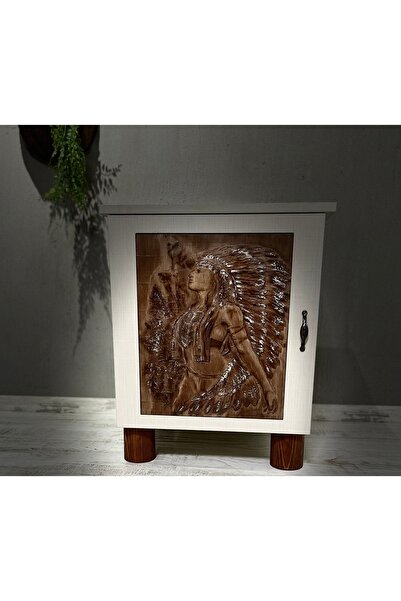 Store Aiyana Rüzgarla Konuşan Kadının hikayesi Ahşap Oyma Komodin Dolap özel üretim sınırlı sayıda