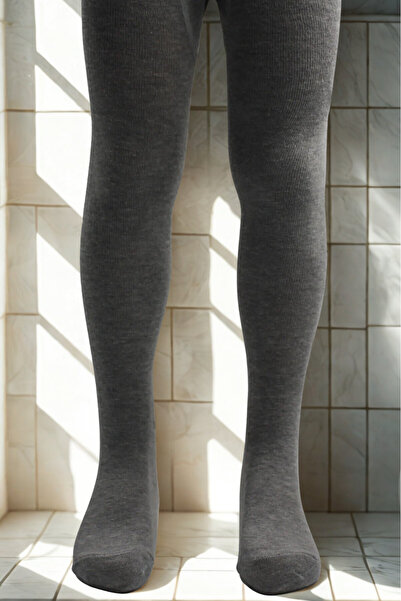 KARDEŞLER ÇORAP Сиви памучни чорапогащи за момичета