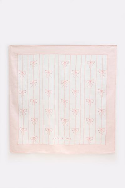 Atelier Babbi Double Layer Muslin Baby Blanket - Ribbon / Pink