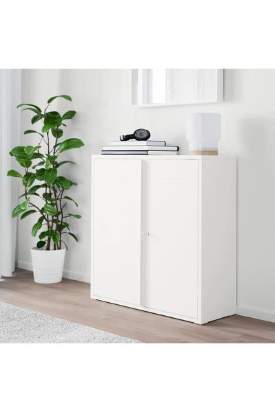 IKEA kapaklı dolap, beyaz-yeşil, 80x83 cm