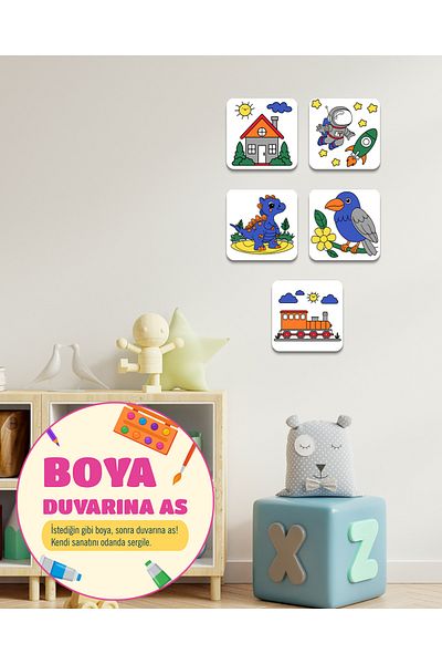 Evimemoda 5 τεμάχια MDF Ζωγραφική Πίνακας Δημιουργήστε το δικό σας Πίνακα Ειδικό για παιδιά