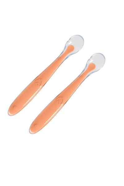 Choice 2 PCS Orange 2 Pcs Baby Silicone Spoon Learning Spoon Set Stars Tableware Kids Soft Silicone Feeding