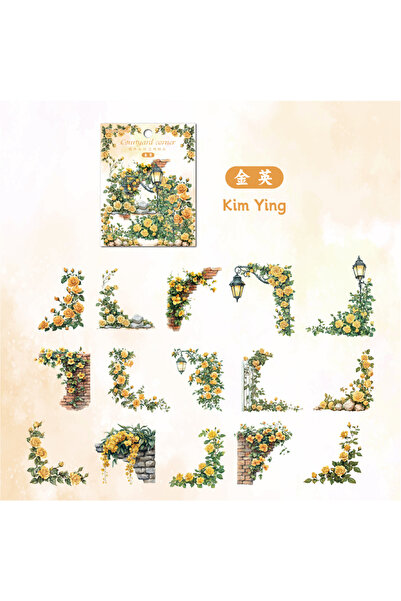 Choice5 D 30 pcs Flowers Corner Stickers Retro Hollowed Out Frames Sticker Pa...