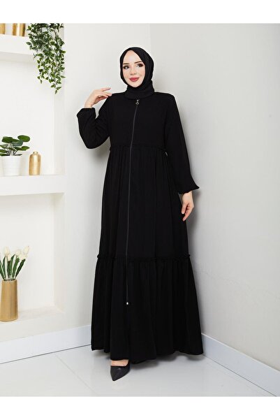 MODA Hac Ve Umrelik Büzgü Detaylı Medine Ipeği Ferace