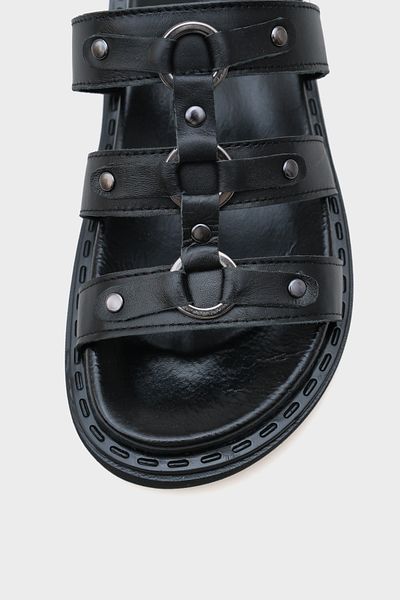 Capone Outfitters Leather Women's Slippers with Mora Accessories