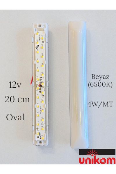 UNİKOM 50 Pack 12V Awning Led Lighting Fixture 20Cm-Oval Base-White(6500K)