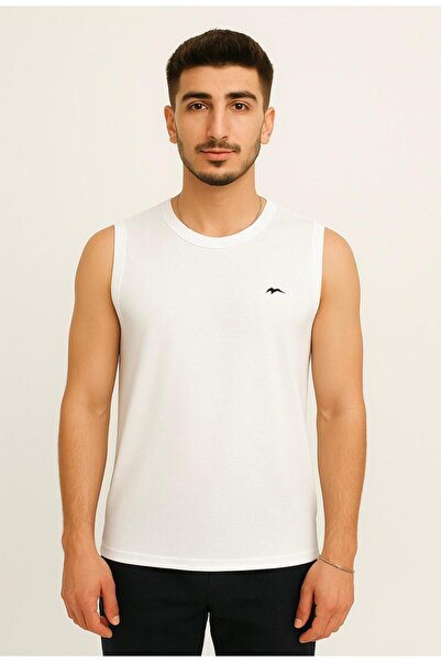 AXXEL Men's White Strap T-Shirt-D690