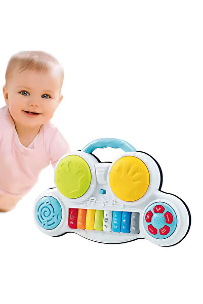 Twisoo لعبة بيانو الغابة الموسيقية ٢ في ١ - ٨ مفاتيح (بيانو وطبل)