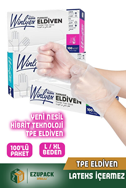 Ezupack L Beden Winlyex 100'lü Gıda Muayene Pudrasız Medikal Temizlik Mutfak ...