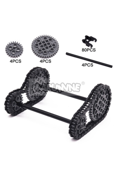 Choice مجموعة 92 قطعة من مكعبات بناء تقنية العجلات الصغيرة، تتضمن مسارًا وعجل...