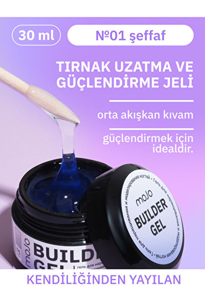 MOJO Kalıcı Oje Builder Gel 01 (30 GR) Protez Tırnak Jeli, Rus Markası, Profe...