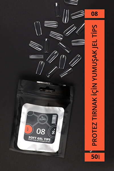 MOMO professional Soft Gel Tips, Küt No:08, Tek Boy 50’li Yedek Paket