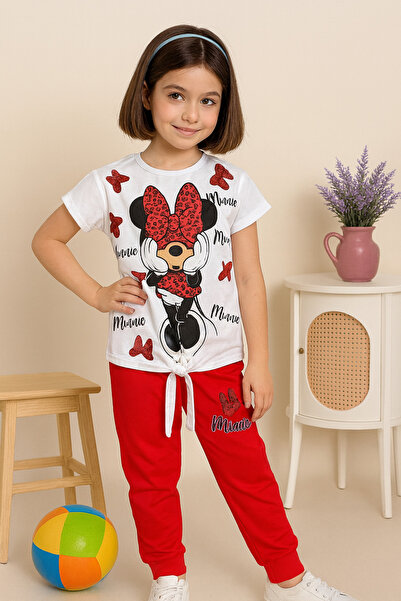 KAMİKAM Момичешки костюм с панталон, пениран памук, с връзки