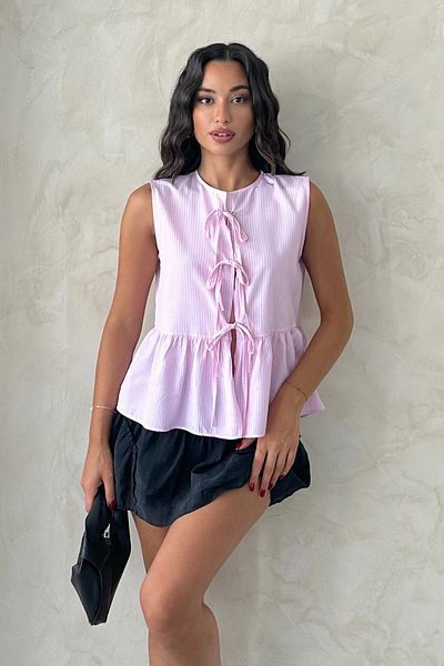 MD trend Women's Striped Sleeveless Blouse