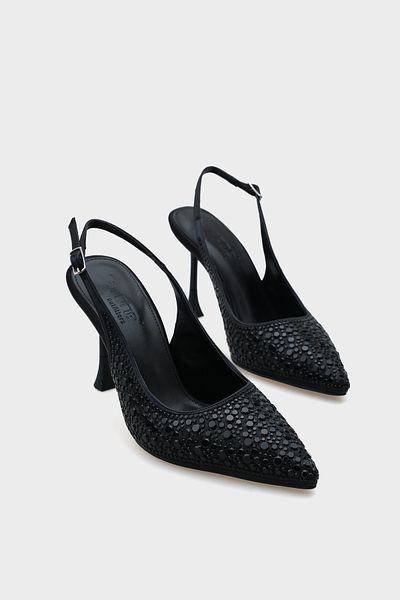 Capone Outfitters Stiletto cu toc înalt din satin Hope Stone