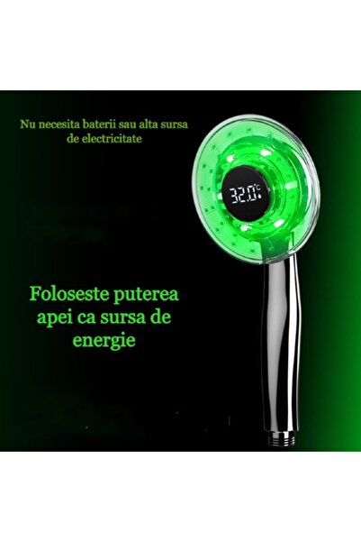 MILARIS Cap de dus, Display Digital cu LED care indica temperature apei, Lumini colorate, Crom