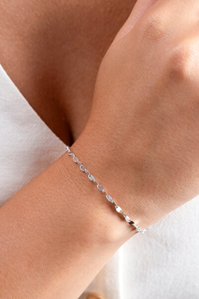 Elika Silver 925 Ayar Gümüş Aynalı İtalyan Zincir Bileklik