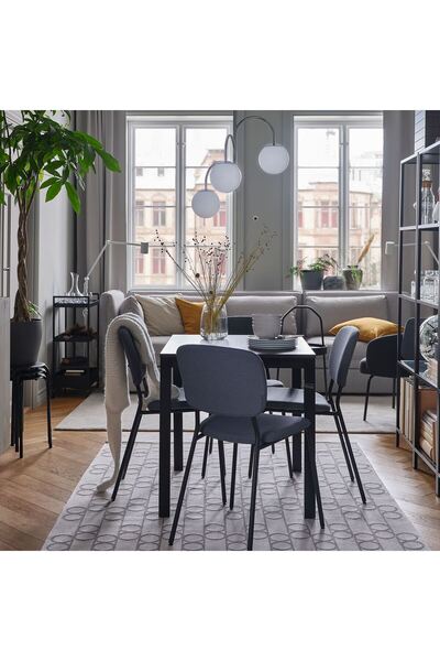 IKEA açılır mutfak masası, siyah-kahverengi, 2-4 kişilik, açılabilir, 80/120x70 cm