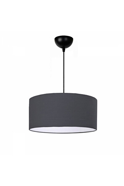 HOMİNG Antrasit Gri Kumaş Davul Dekoratif Tavan Sarkıt Ayd-2673